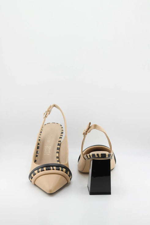 Capelli Rossi Chunky Heel Slingback Pointed Pumps